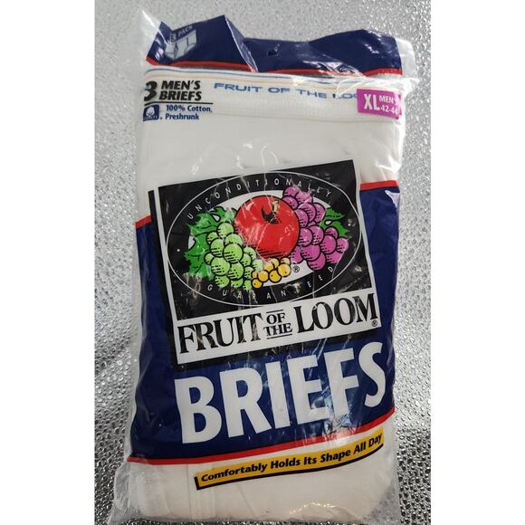 Fruit Of the Loom Briefs Men's Underwear Wide Band XL 42-44 VTG 1996 NIP 3-Pack - Picture 1 of 8